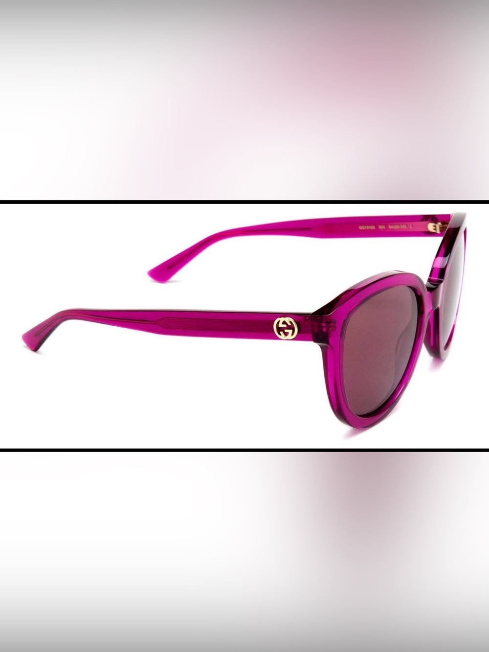 Gucci GG1315S Fuchsia Rounded Cat Eye Sunglasses w/ Case & Pouch $475 Retail - Picture 5 of 9
